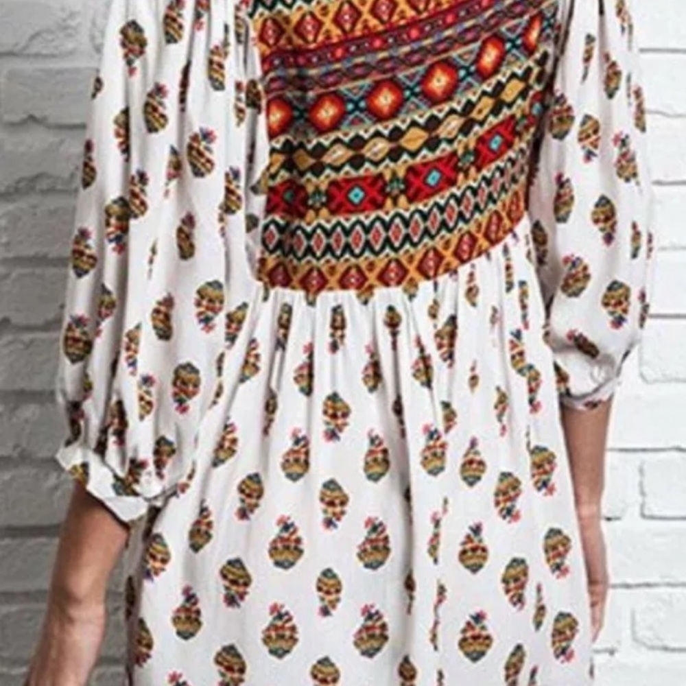 Umgee Tunic Dress Size Small Lightweight Babydoll Tunic Tribal Boho